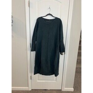 Knee Length Dress Plus Sz 3 100% Linen Made In Italy Lagenlook